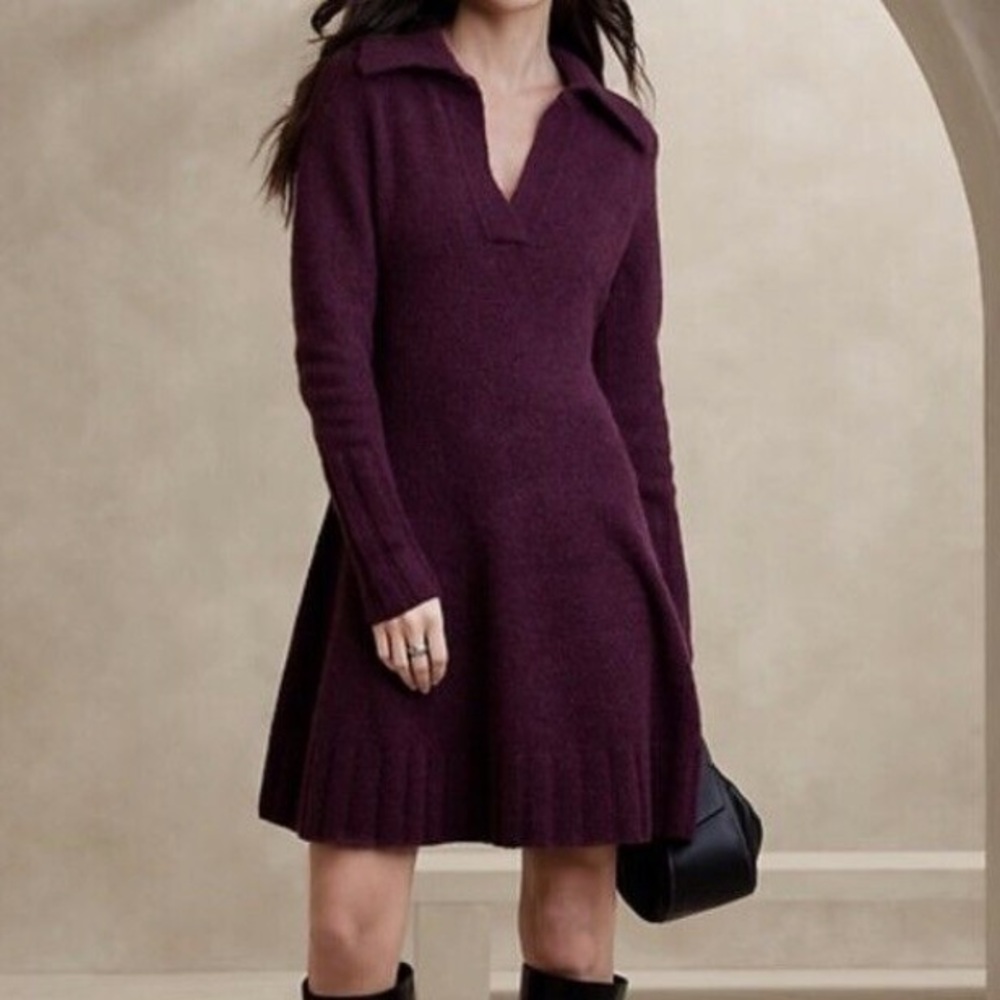 Banana Republic Rosie Sweater Dress in Pinot Noir Purple, out of stock in store